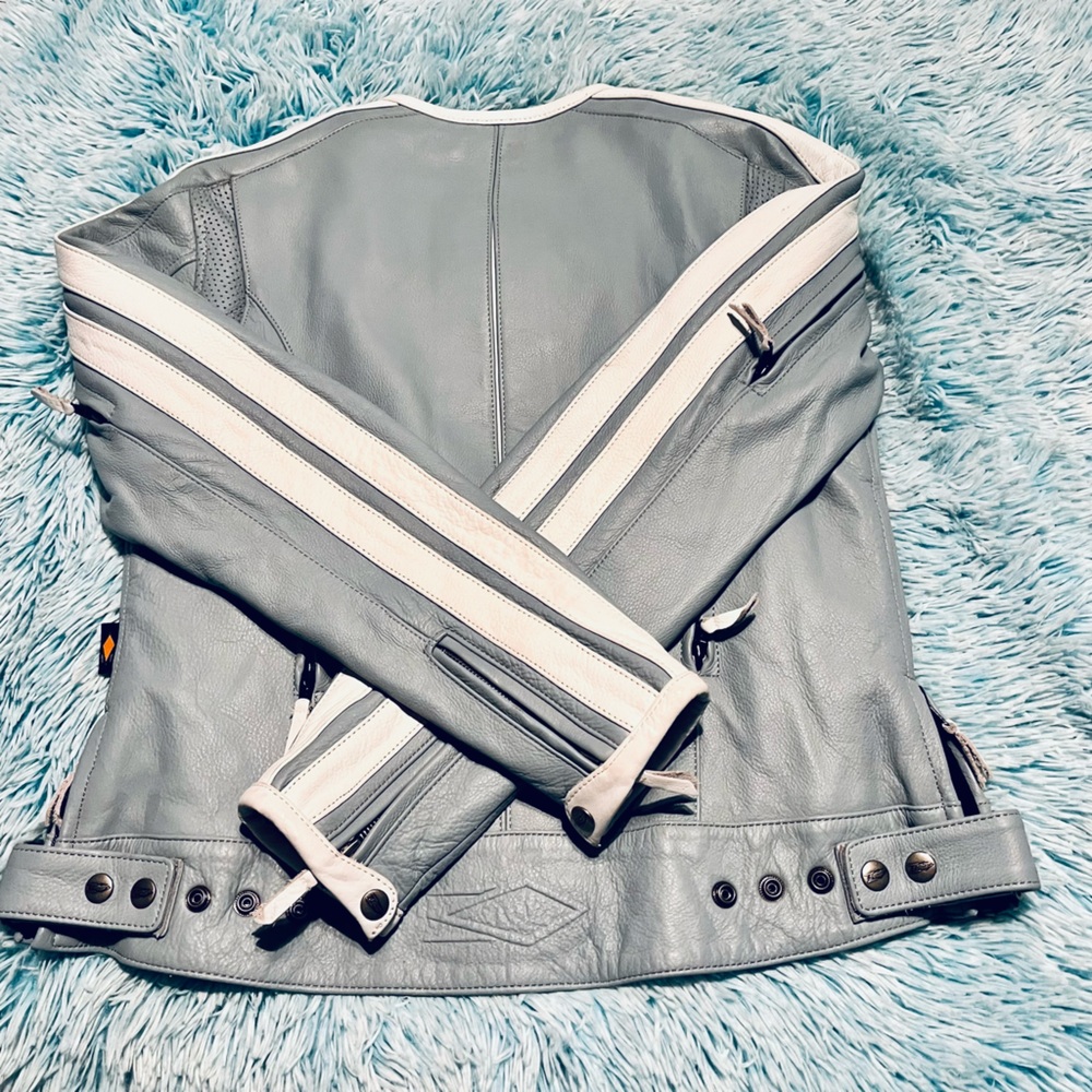 Leather biker jacket! Worn once an carefully stored.